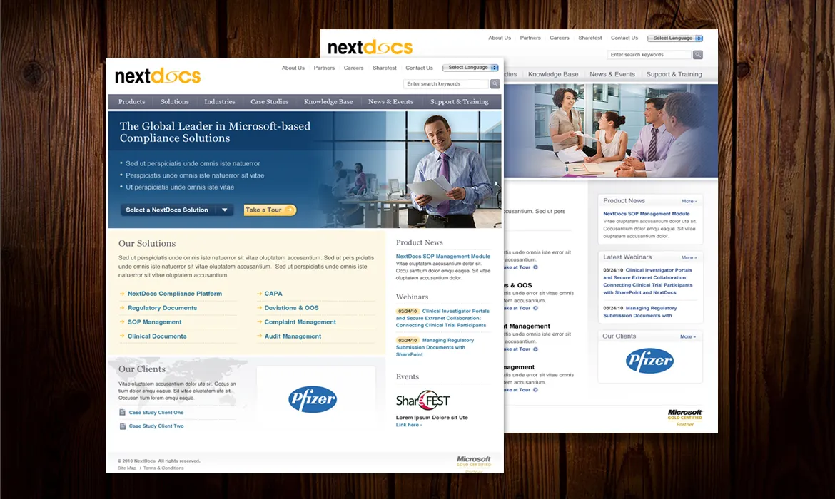NextDocs product experience from Patrick’s original portfolio